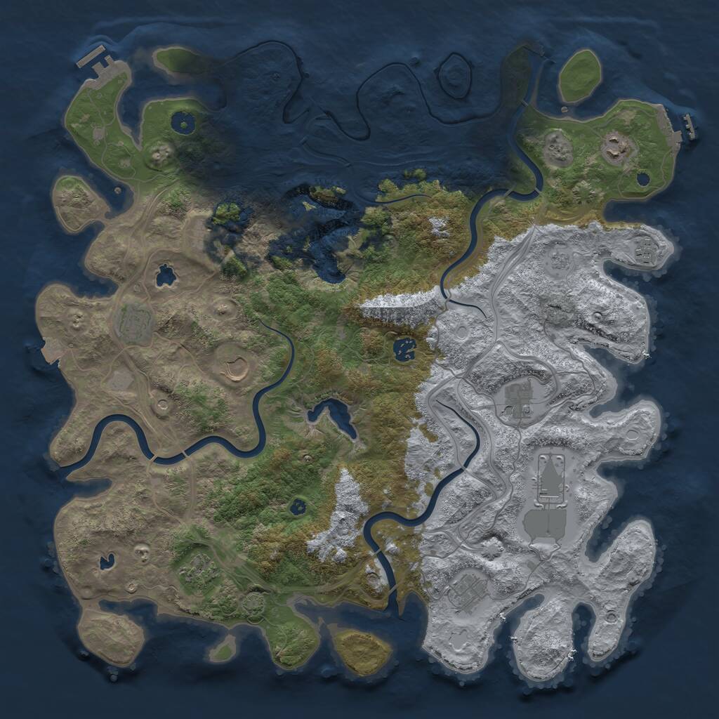 Rust Map: Procedural Map, Size: 4500, Seed: 38741355, 16 Monuments