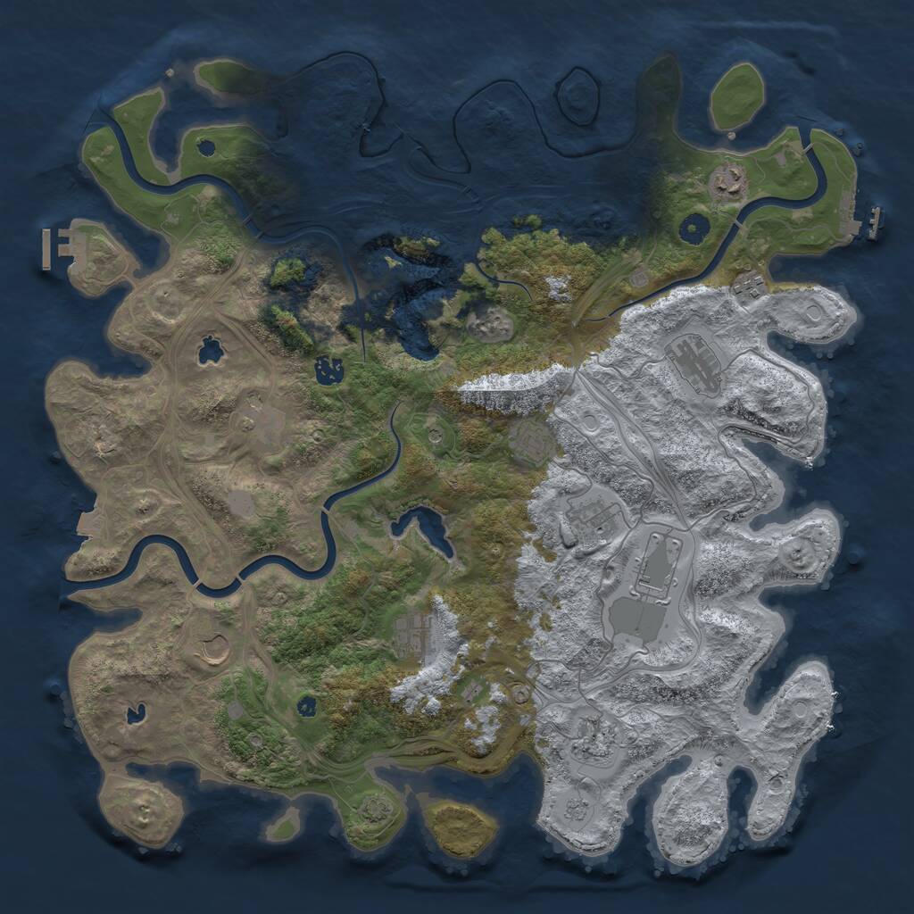 Rust Map: Procedural Map, Size: 4500, Seed: 38741355, 17 Monuments