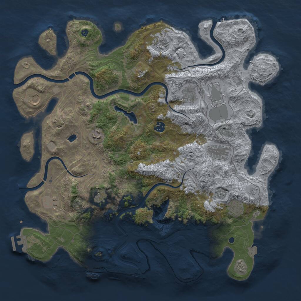 Rust Map: Procedural Map, Size: 4250, Seed: 1735621750, 17 Monuments