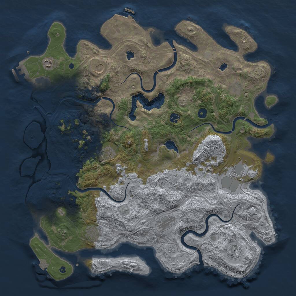 Rust Map: Procedural Map, Size: 4500, Seed: 1802952804, 16 Monuments