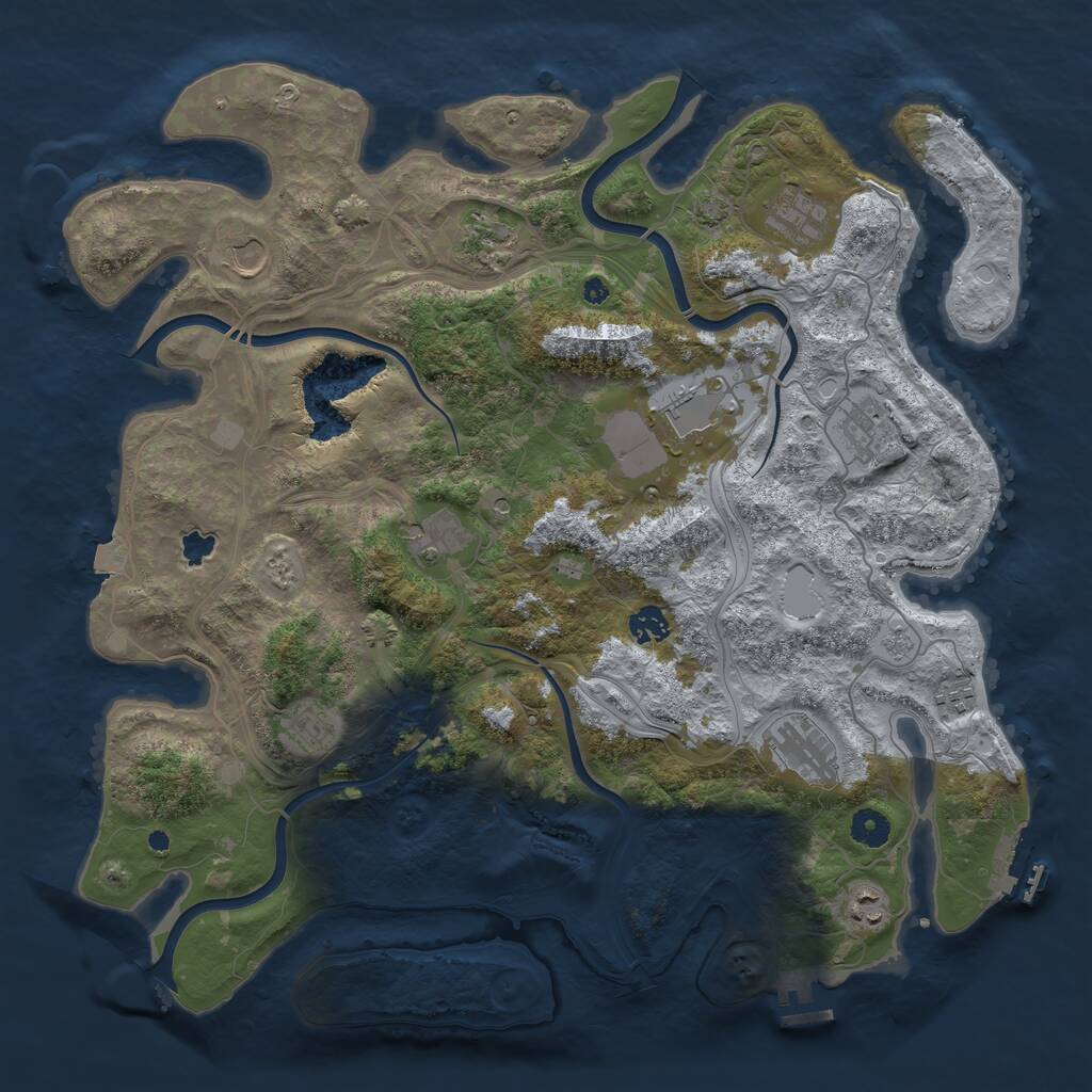 Rust Map: Procedural Map, Size: 4250, Seed: 1289664101, 17 Monuments