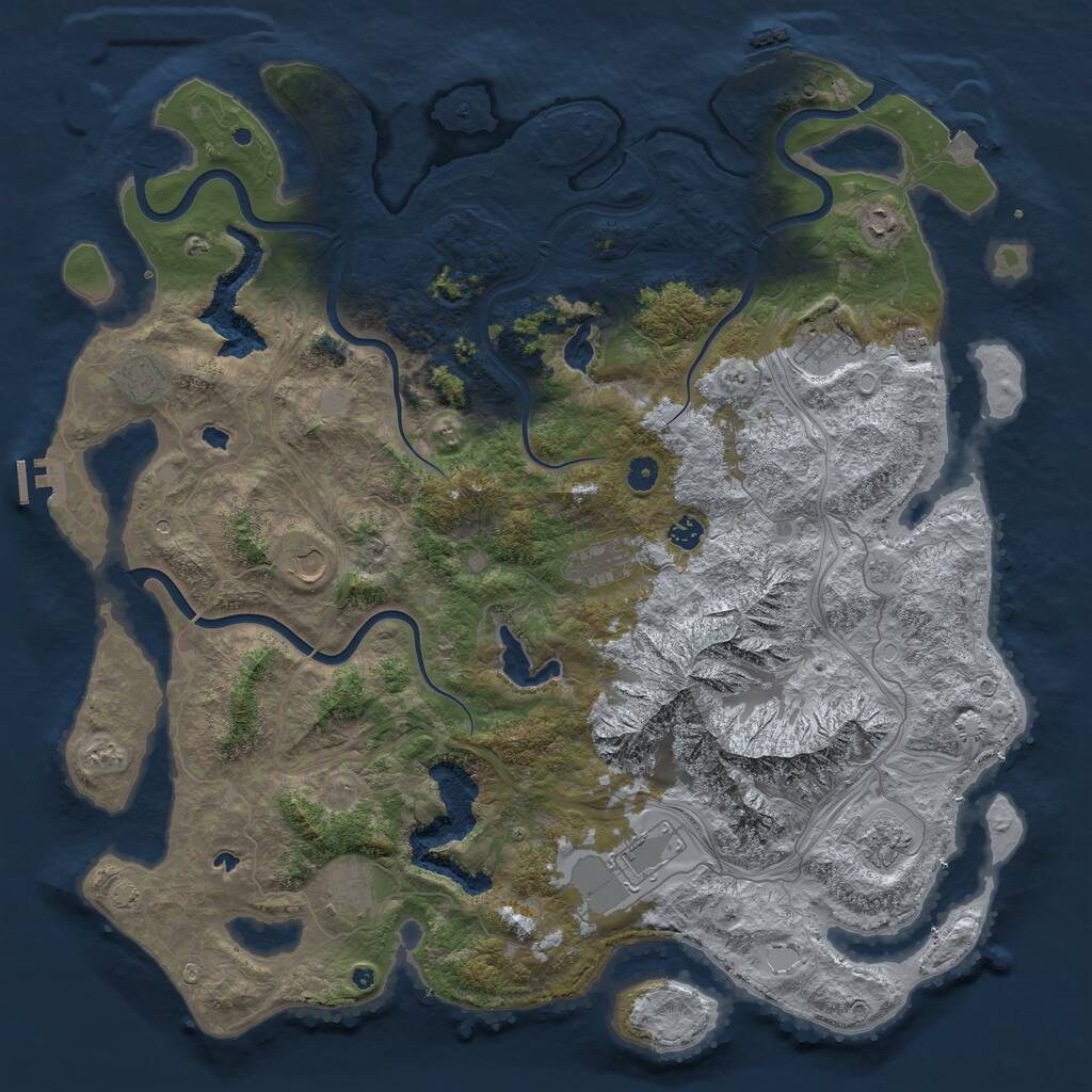 Rust Map: Procedural Map, Size: 5000, Seed: 171866072, 16 Monuments