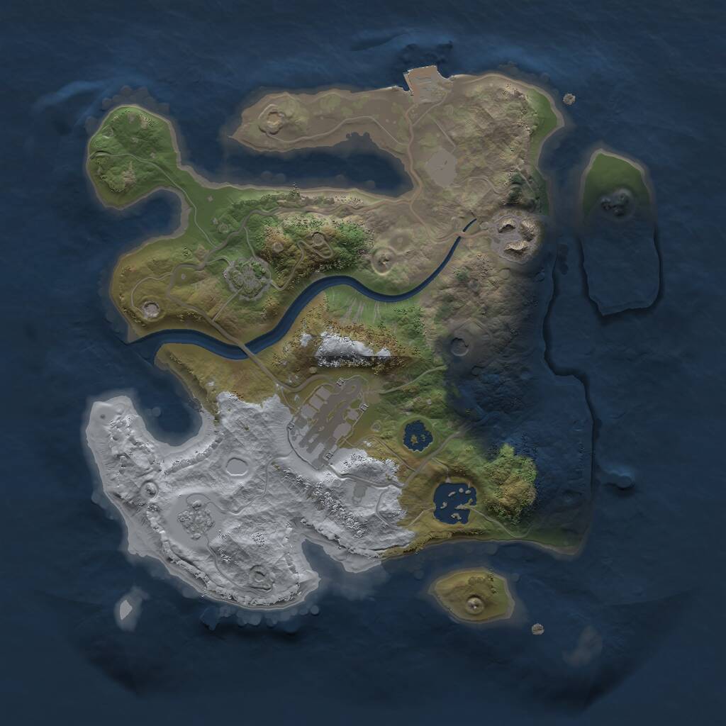 Rust Map: Procedural Map, Size: 2500, Seed: 772689164, 7 Monuments