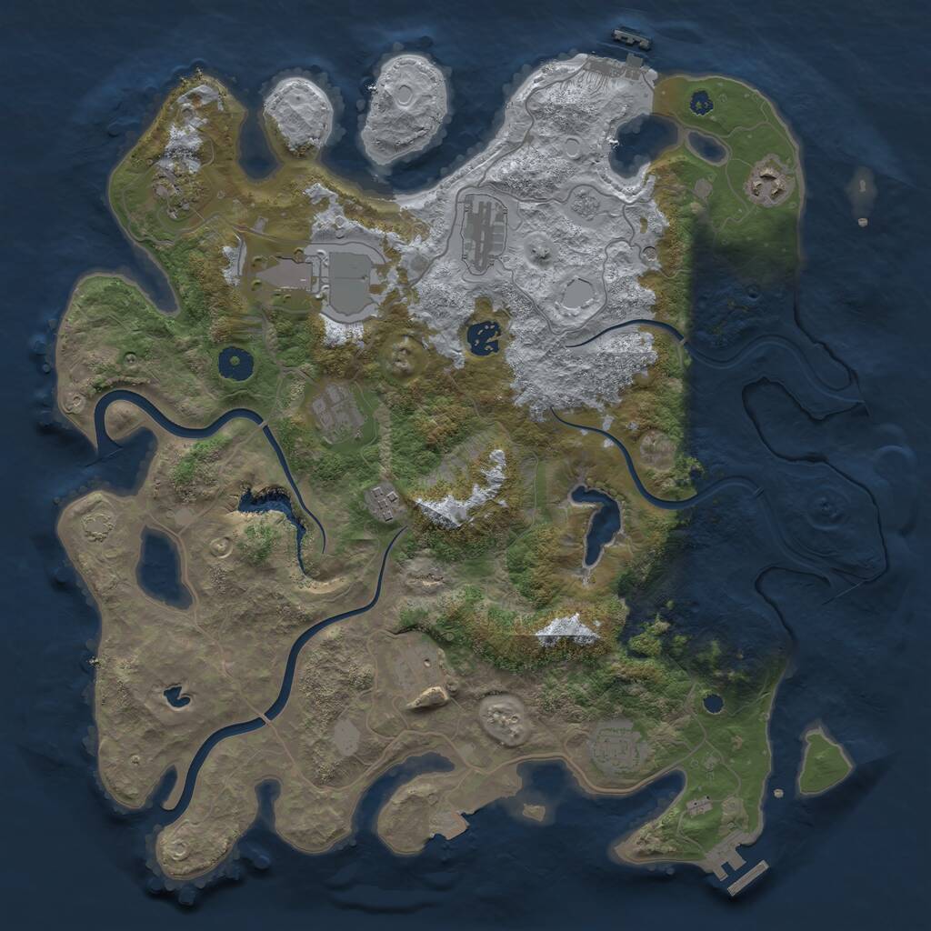 Rust Map: Procedural Map, Size: 4000, Seed: 612727151, 15 Monuments