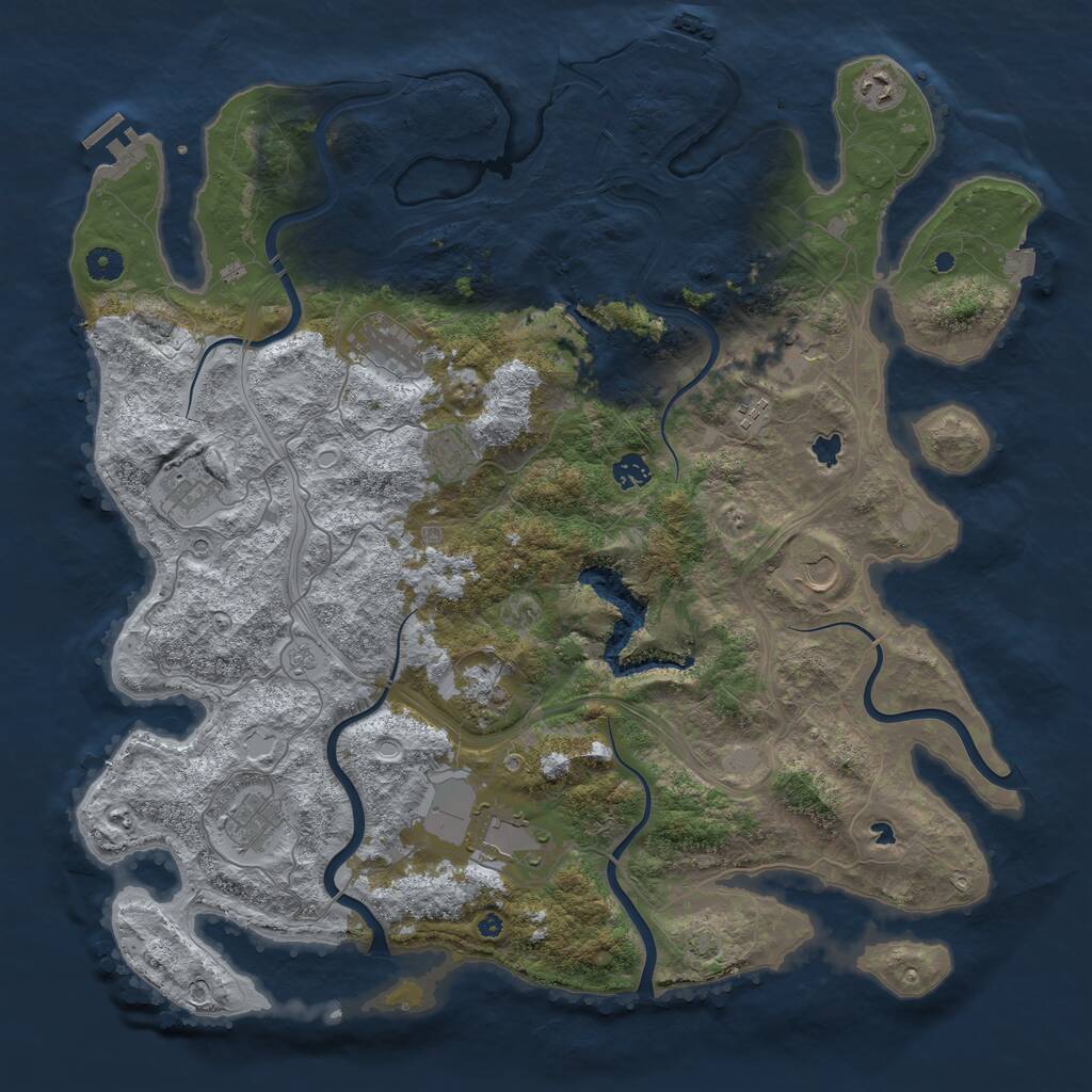Rust Map: Procedural Map, Size: 4550, Seed: 12393271, 17 Monuments