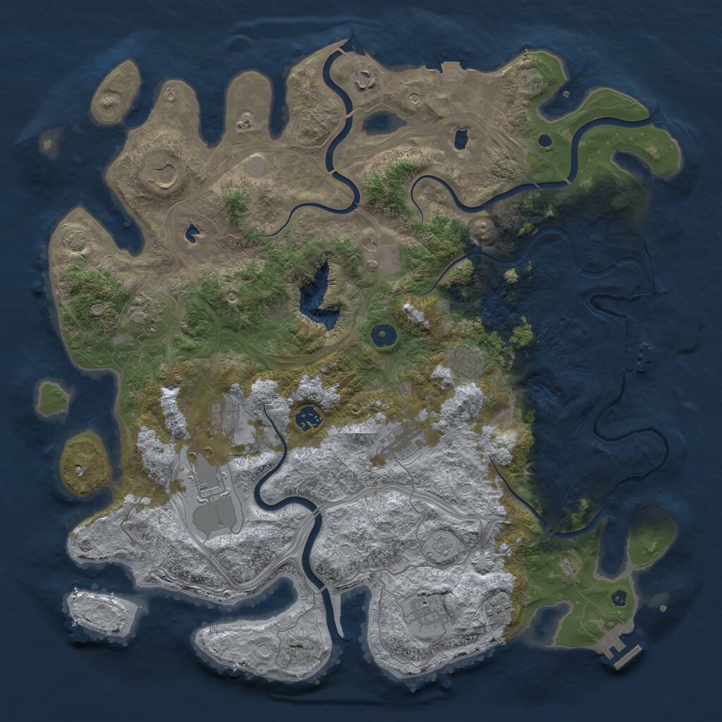 Rust Map: Procedural Map, Size: 4500, Seed: 1756560228, 17 Monuments