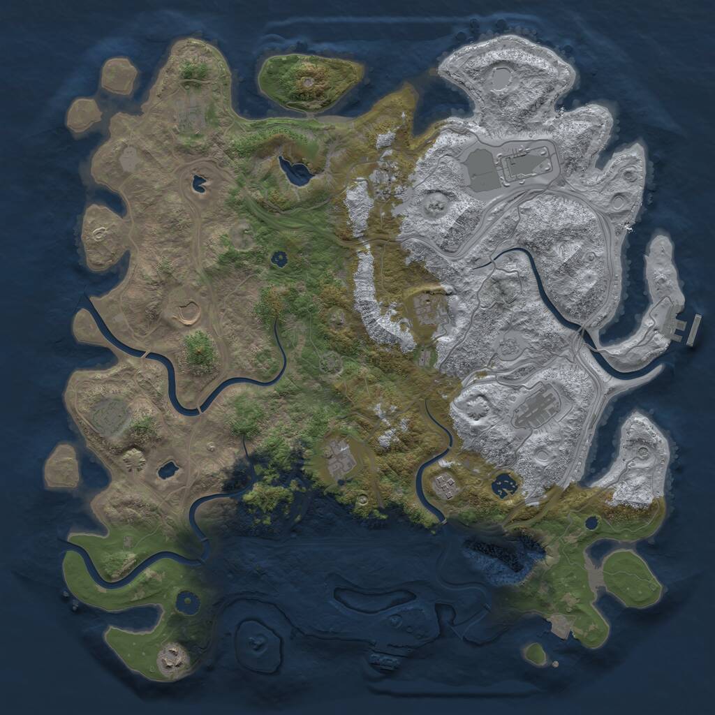 Rust Map: Procedural Map, Size: 4500, Seed: 415922644, 17 Monuments