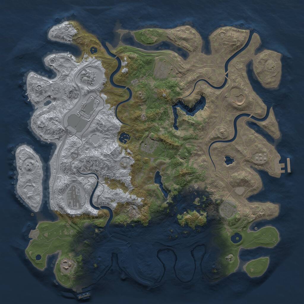 Rust Map: Procedural Map, Size: 4250, Seed: 260289033, 17 Monuments