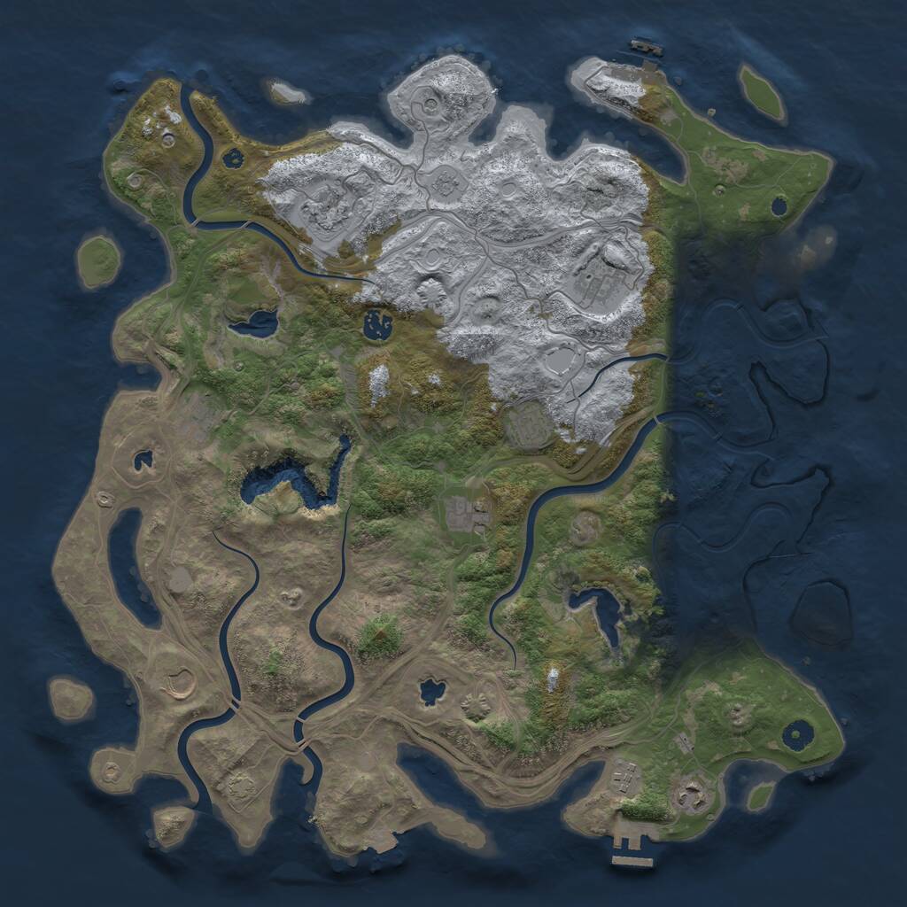 Rust Map: Procedural Map, Size: 4500, Seed: 5263, 15 Monuments