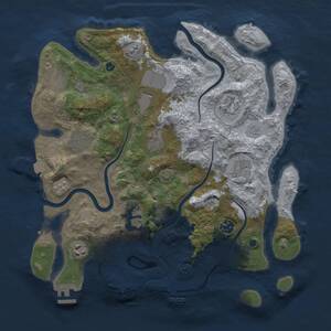 Thumbnail Rust Map: Procedural Map, Size: 3700, Seed: 233235448, 16 Monuments