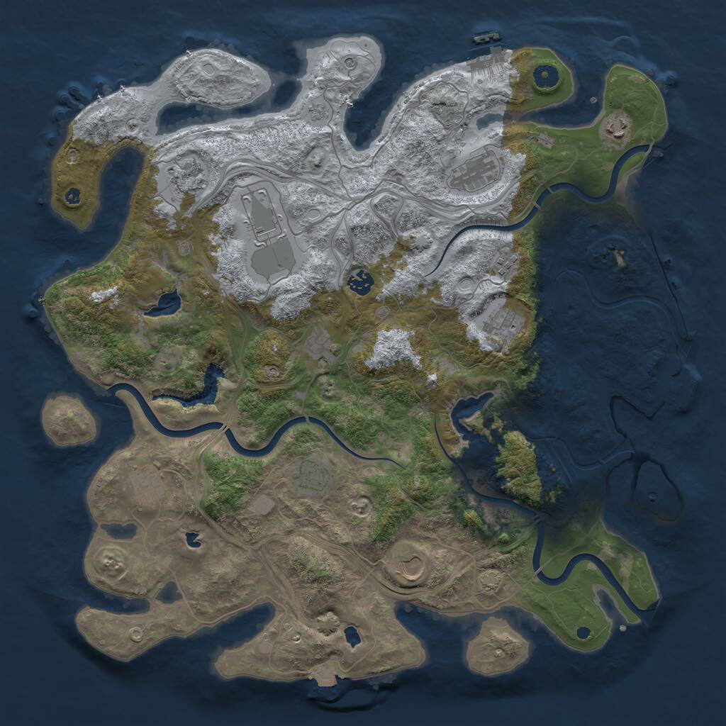 Rust Map: Procedural Map, Size: 4500, Seed: 404244423, 17 Monuments