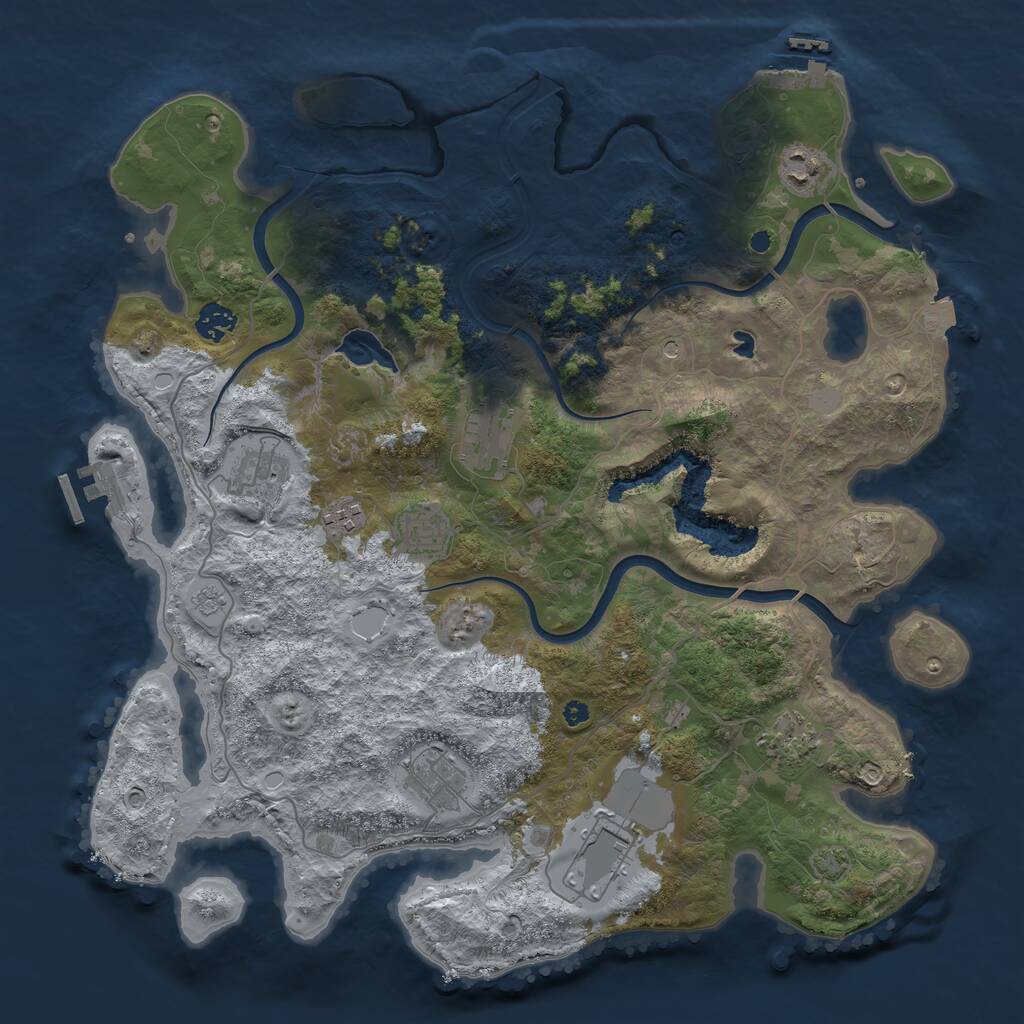 Rust Map: Procedural Map, Size: 4000, Seed: 1376771777, 15 Monuments
