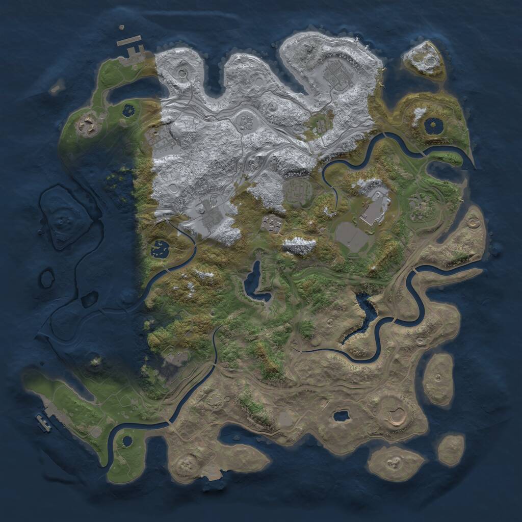 Rust Map: Procedural Map, Size: 4250, Seed: 580448943, 17 Monuments