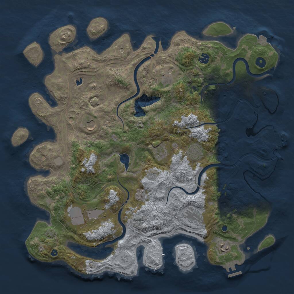 Rust Map: Procedural Map, Size: 4250, Seed: 2016129845, 15 Monuments