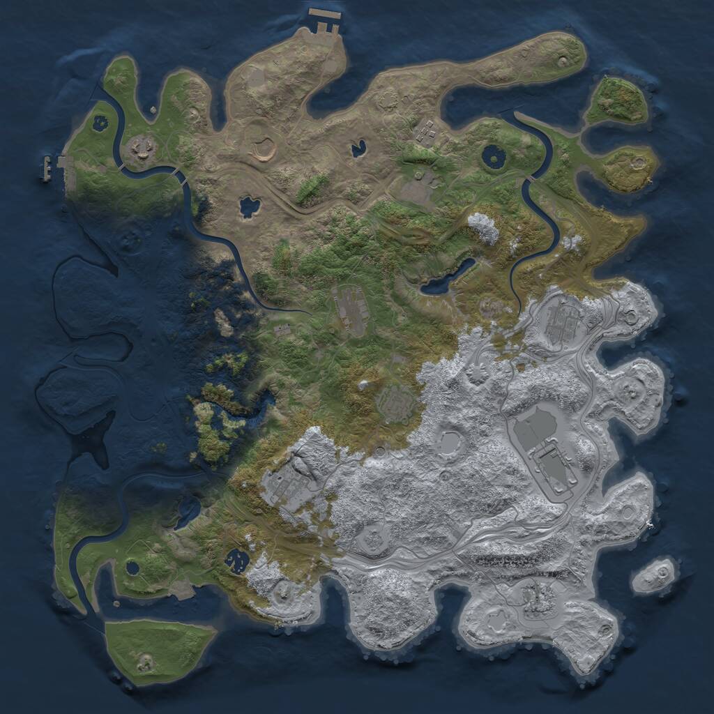 Rust Map: Procedural Map, Size: 4500, Seed: 32688913, 17 Monuments