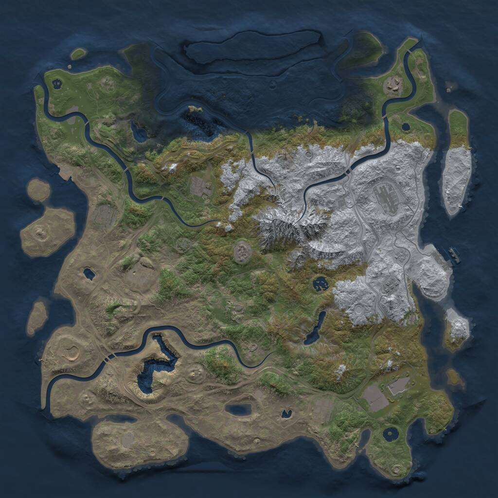 Rust Map: Procedural Map, Size: 5000, Seed: 1559, 16 Monuments