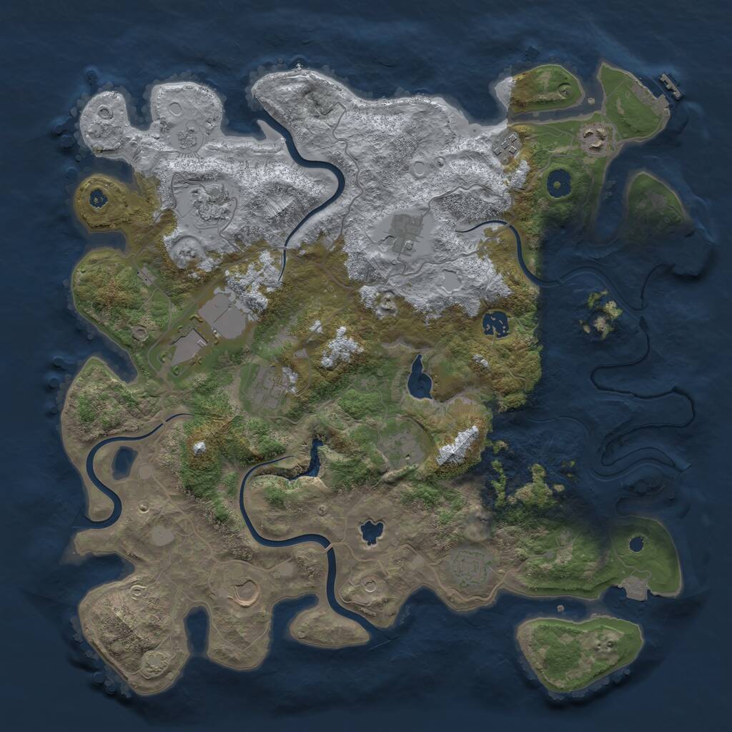 Rust Map: Procedural Map, Size: 4096, Seed: 883579266, 16 Monuments