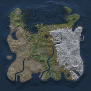 Thumbnail Rust Map: Procedural Map, Size: 3750, Seed: 90228230, 16 Monuments