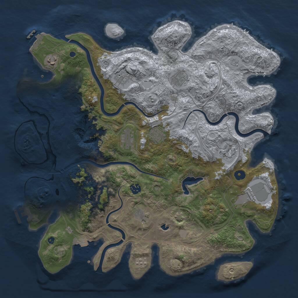 Rust Map: Procedural Map, Size: 4250, Seed: 14221, 16 Monuments