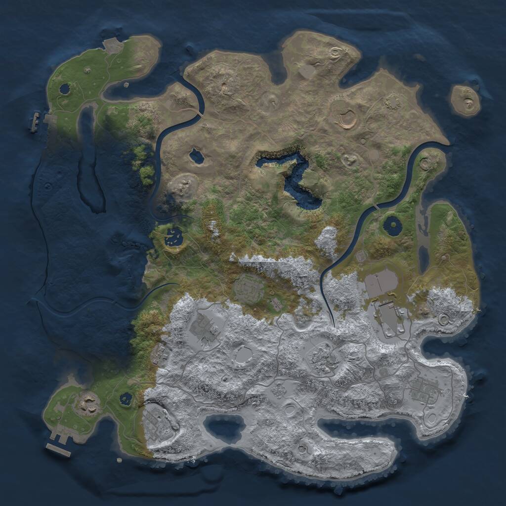 Rust Map: Procedural Map, Size: 4000, Seed: 974430531, 16 Monuments