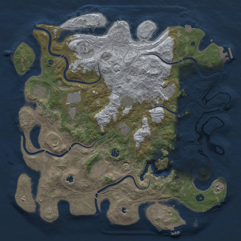 Rust Map: Procedural Map, Size: 4500, Seed: 1684646644, 17 Monuments