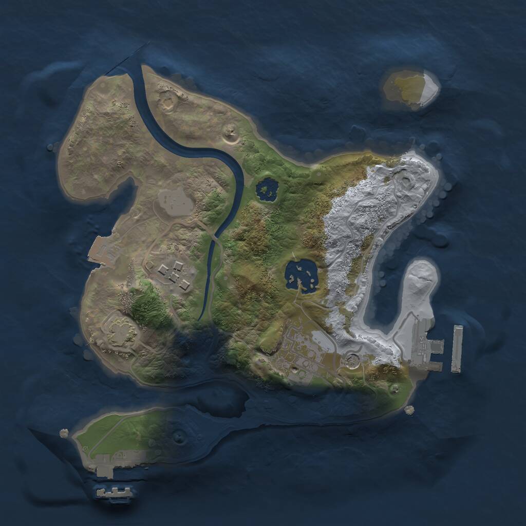 Rust Map: Procedural Map, Size: 2250, Seed: 236239366, 8 Monuments