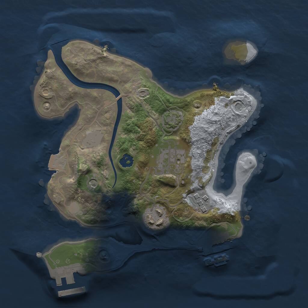 Rust Map: Procedural Map, Size: 2250, Seed: 236239366, 8 Monuments