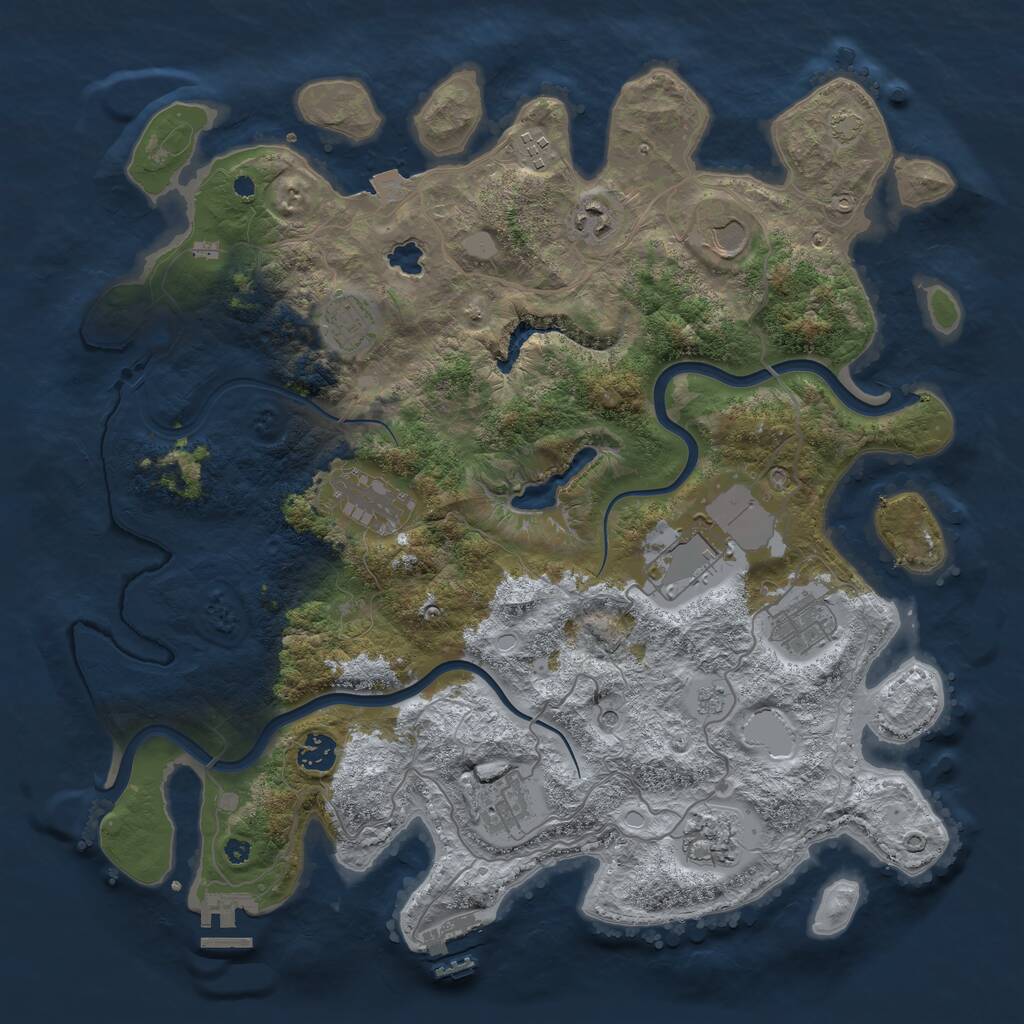 Rust Map: Procedural Map, Size: 4000, Seed: 8909, 16 Monuments