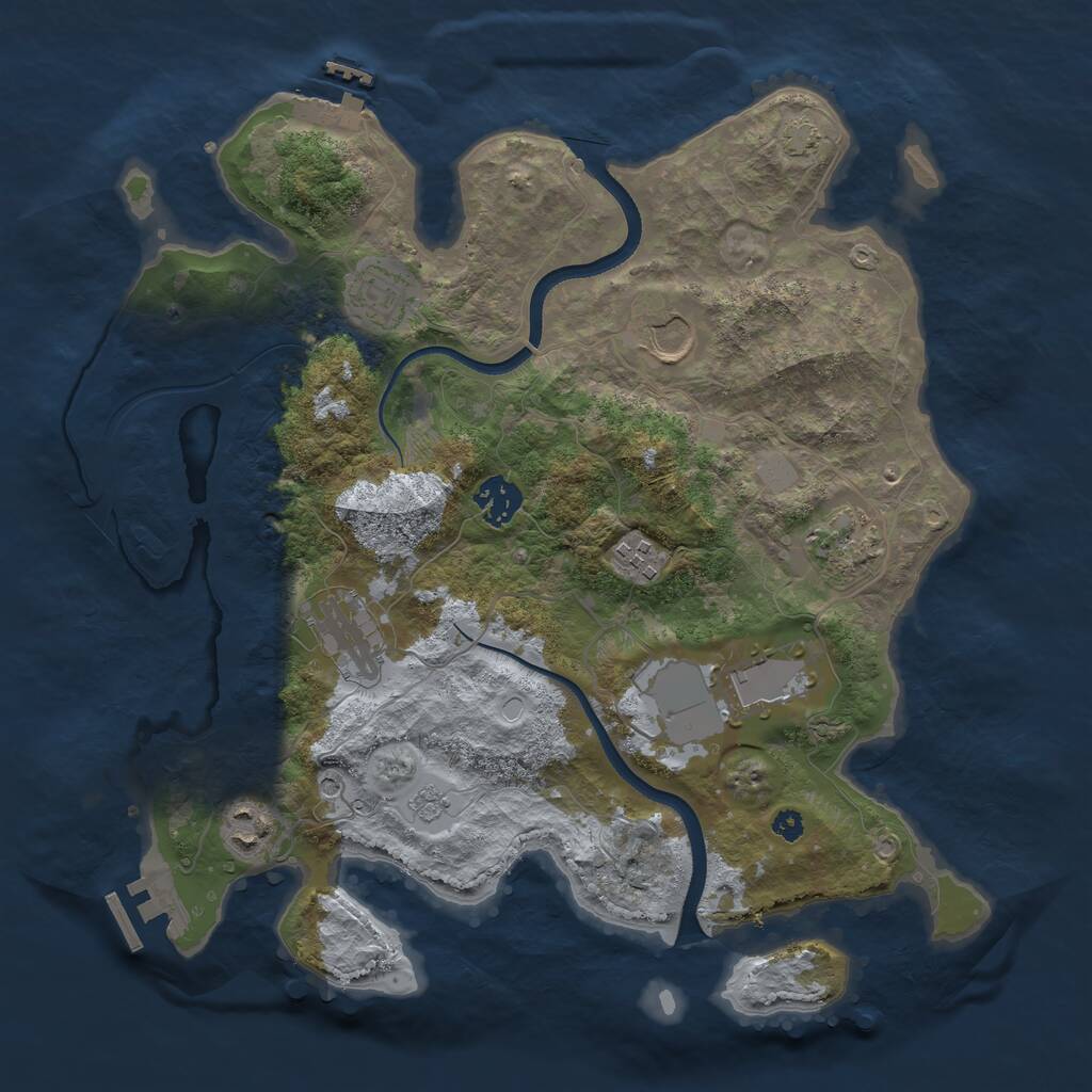 Rust Map: Procedural Map, Size: 3500, Seed: 123930867, 14 Monuments