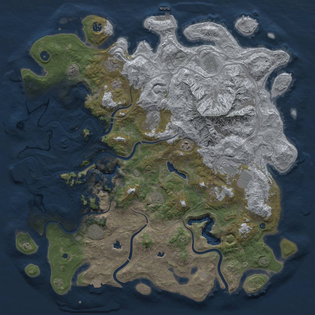 Rust Map: Procedural Map, Size: 5000, Seed: 1599513730, 16 Monuments
