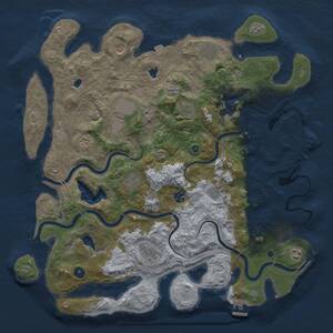 Thumbnail Rust Map: Procedural Map, Size: 4500, Seed: 863194690, 17 Monuments