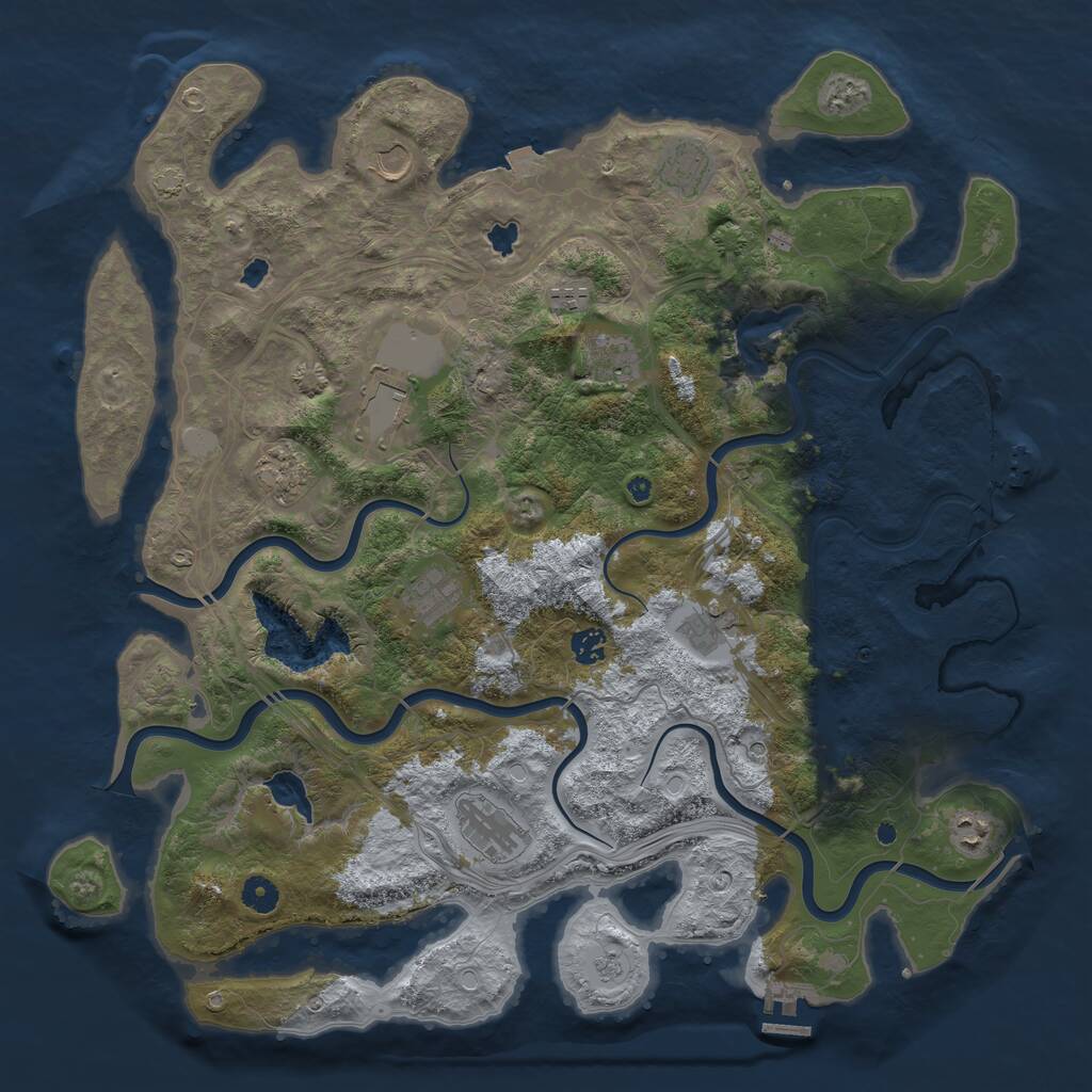 Rust Map: Procedural Map, Size: 4500, Seed: 863194690, 17 Monuments