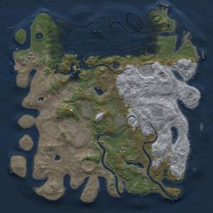 Thumbnail Rust Map: Procedural Map, Size: 4500, Seed: 1690454019, 17 Monuments