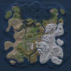 Thumbnail Rust Map: Procedural Map, Size: 3700, Seed: 192851661, 15 Monuments
