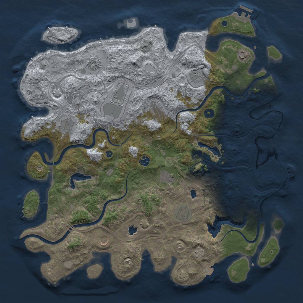 Rust Map: Procedural Map, Size: 4500, Seed: 808593977, 17 Monuments