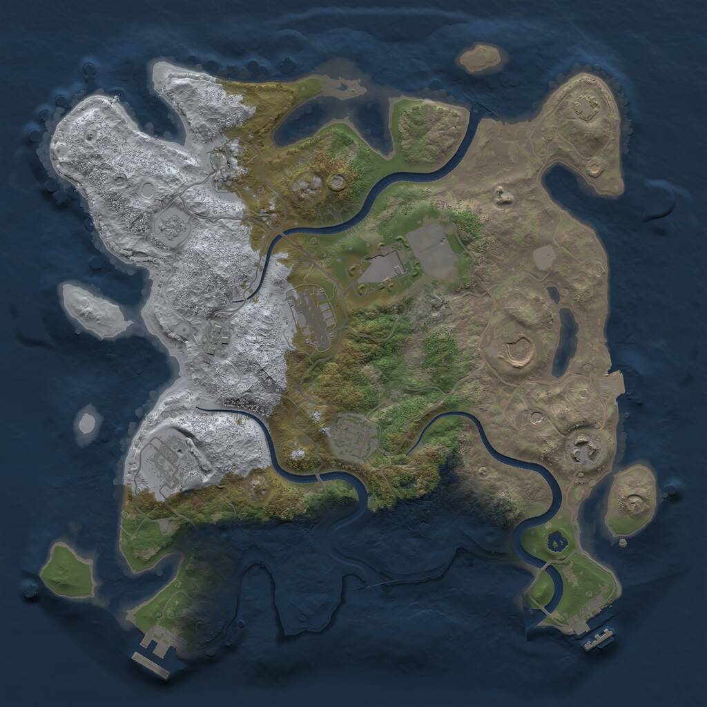 Rust Map: Procedural Map, Size: 3500, Seed: 29081989, 14 Monuments