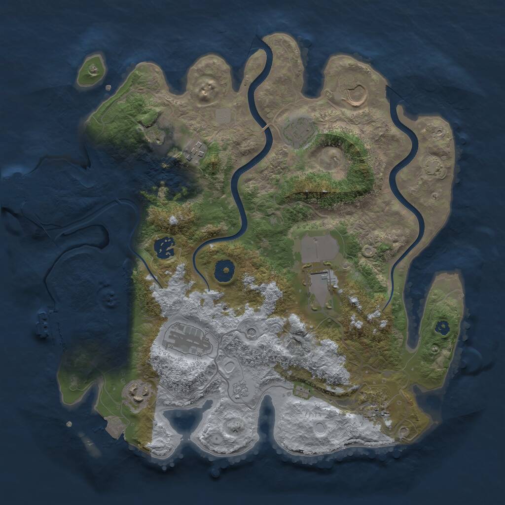 Rust Map: Procedural Map, Size: 3500, Seed: 1824112886, 15 Monuments