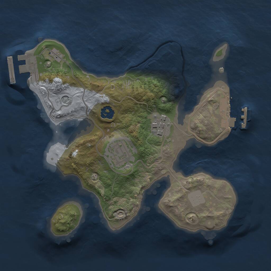 Rust Map: Procedural Map, Size: 2000, Seed: 1641843212, 6 Monuments