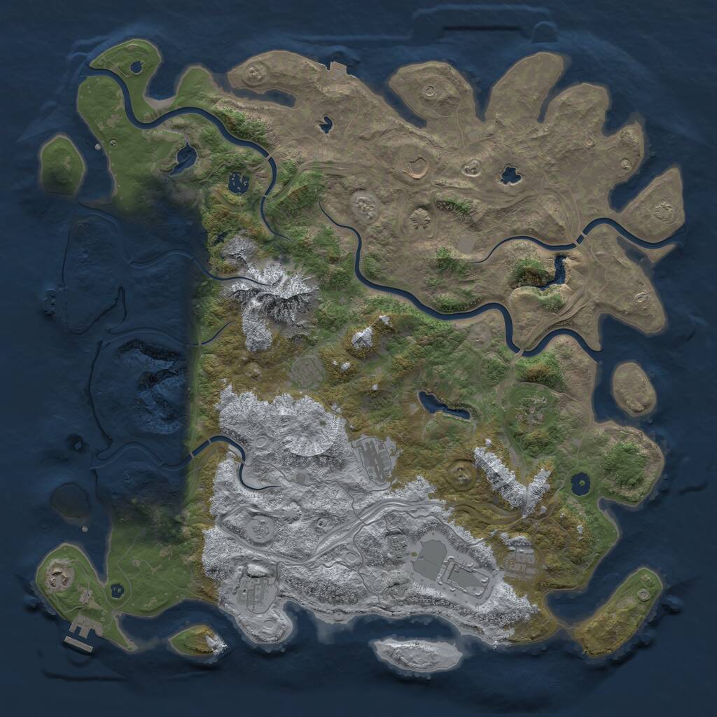 Rust Map: Procedural Map, Size: 5000, Seed: 9700811, 16 Monuments