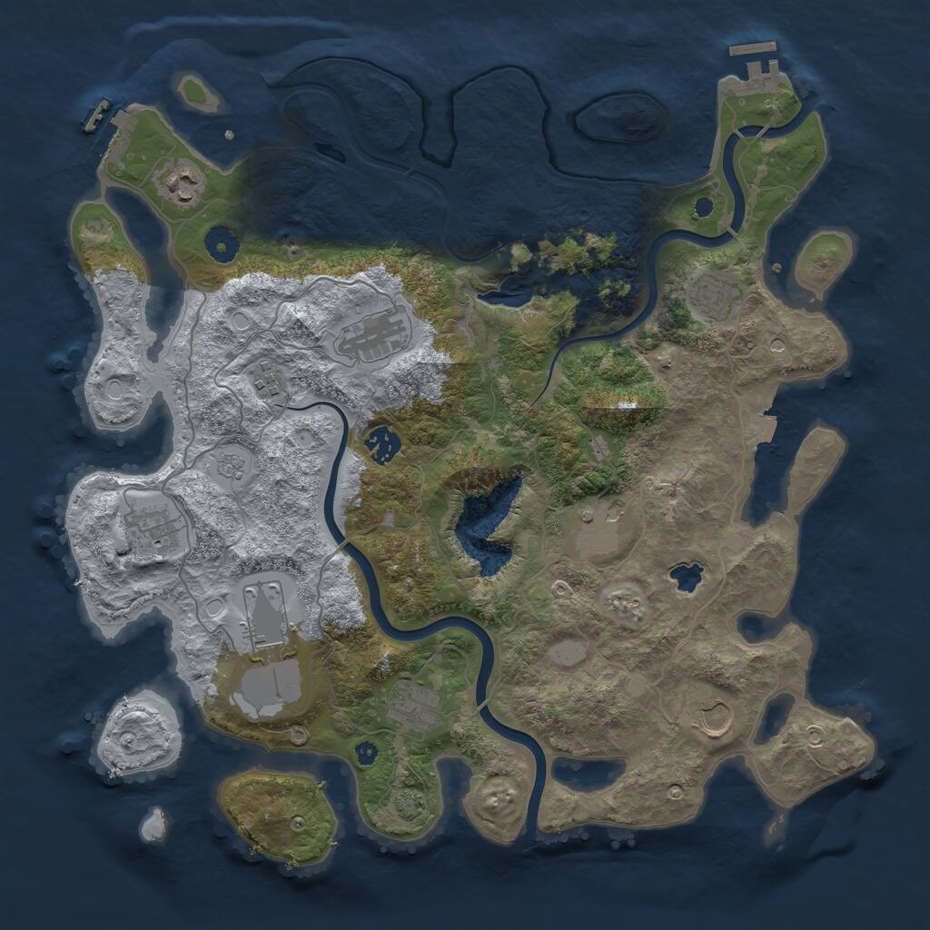 Rust Map: Procedural Map, Size: 4000, Seed: 677962894, 16 Monuments