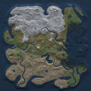 Thumbnail Rust Map: Procedural Map, Size: 4500, Seed: 35131075, 17 Monuments