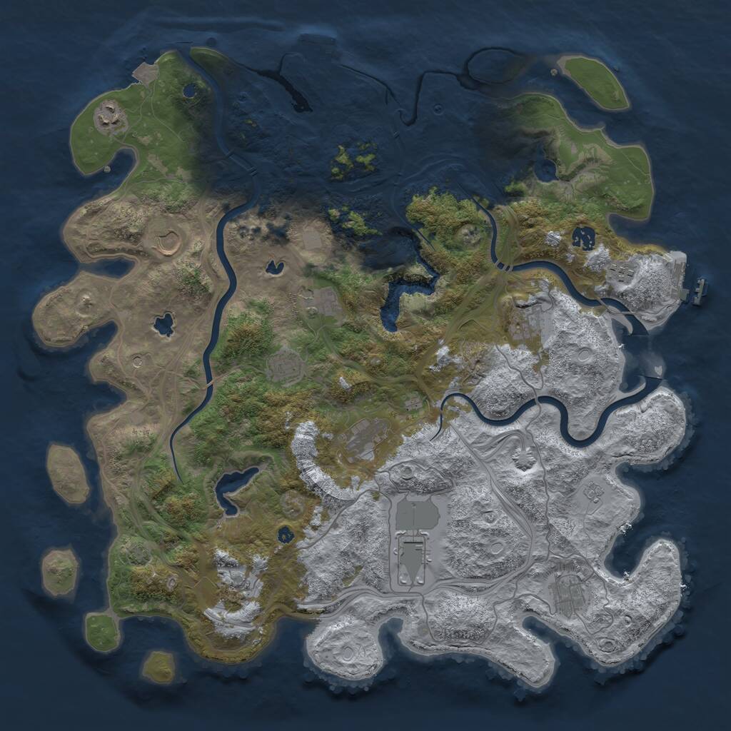 Rust Map: Procedural Map, Size: 4500, Seed: 1776924746, 17 Monuments