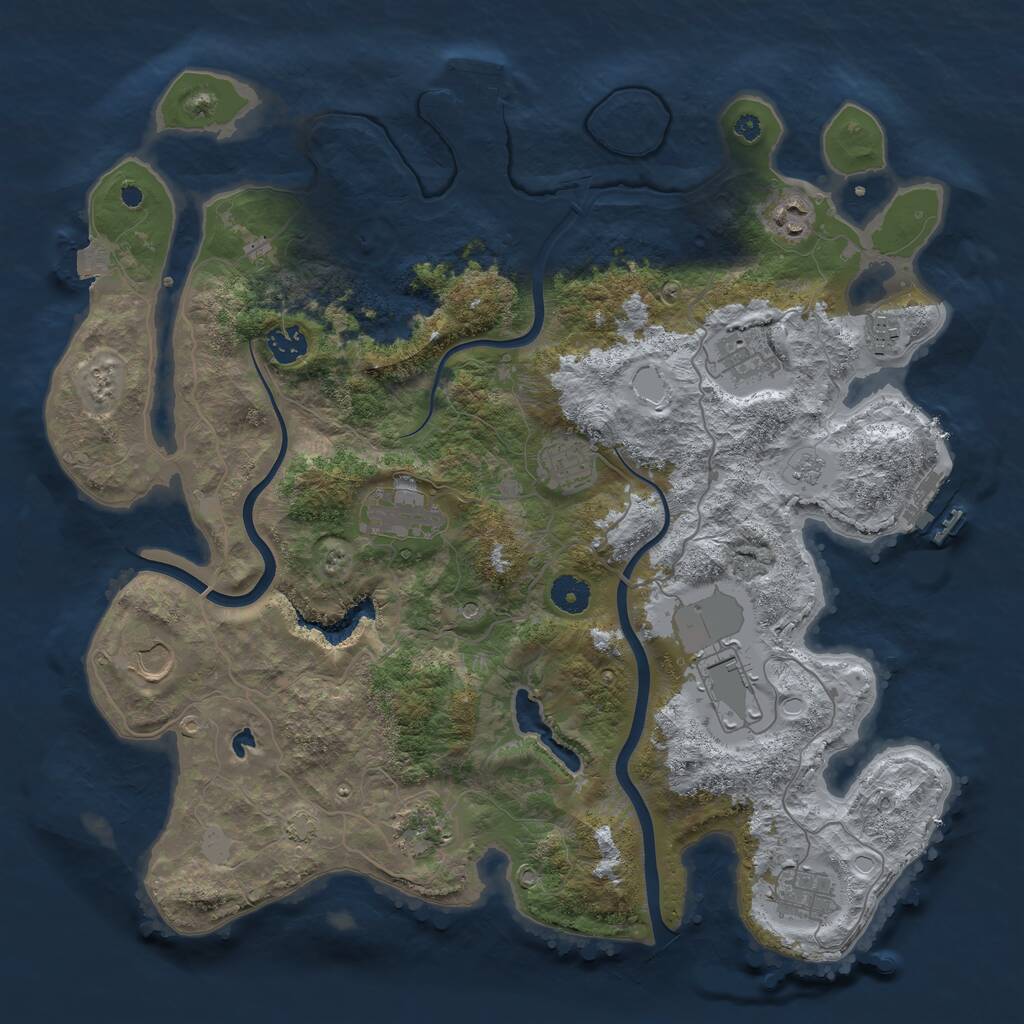 Rust Map: Procedural Map, Size: 4000, Seed: 324623895, 16 Monuments