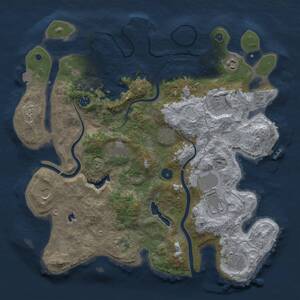 Thumbnail Rust Map: Procedural Map, Size: 4000, Seed: 324623895, 16 Monuments