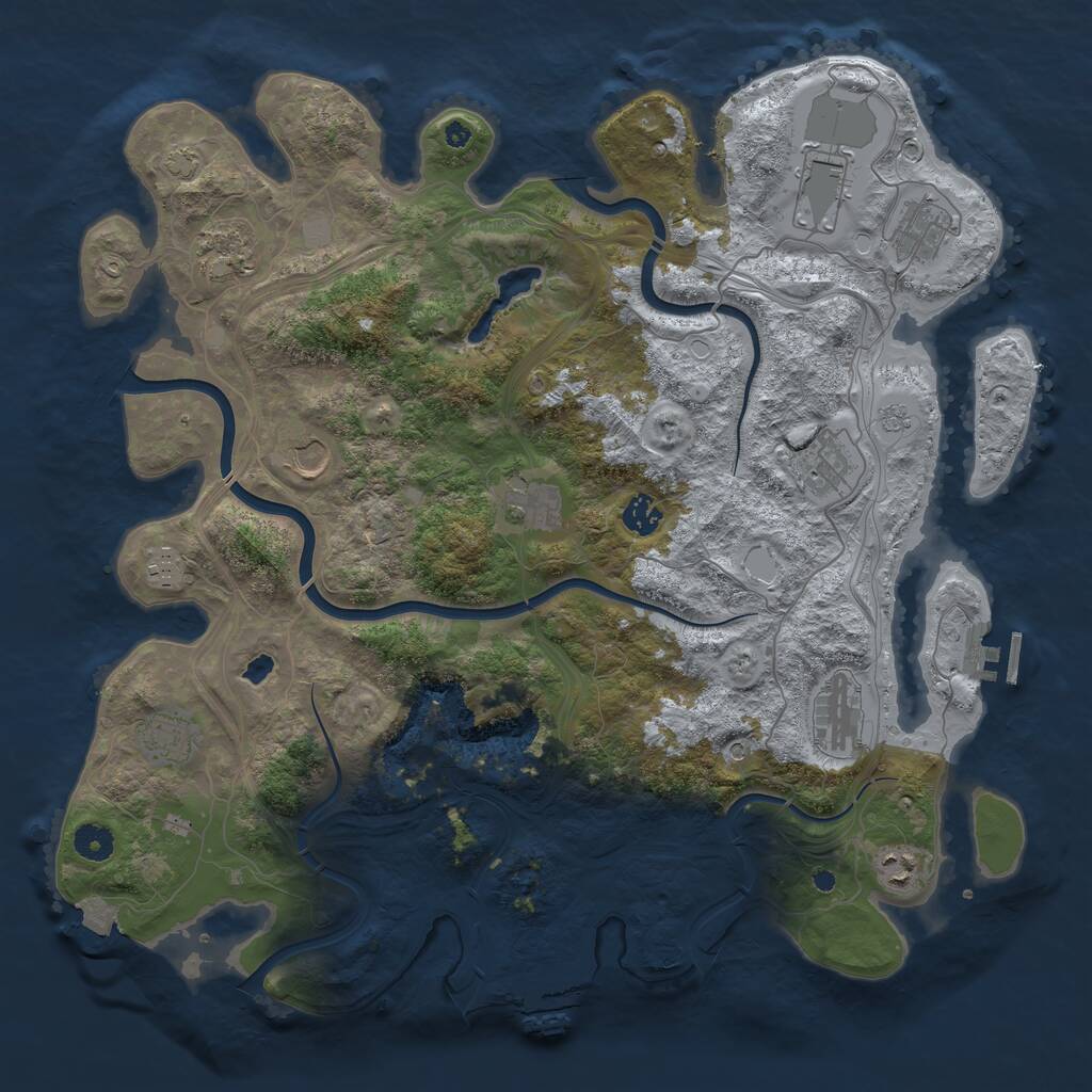 Rust Map: Procedural Map, Size: 4250, Seed: 1131415018, 17 Monuments