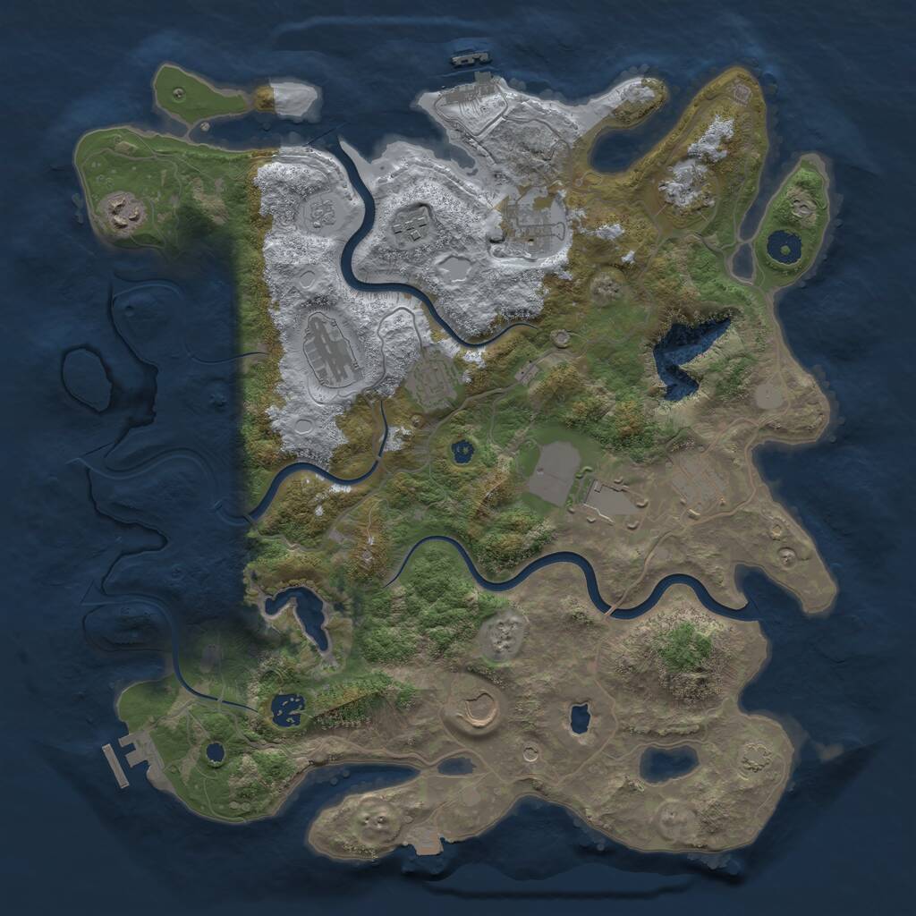 Rust Map: Procedural Map, Size: 4000, Seed: 289411928, 16 Monuments