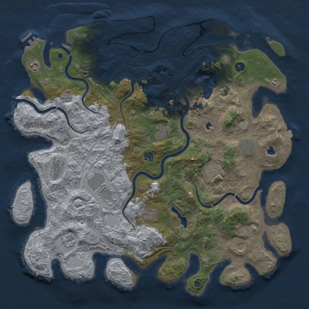 Rust Map: Procedural Map, Size: 4800, Seed: 189500491, 17 Monuments