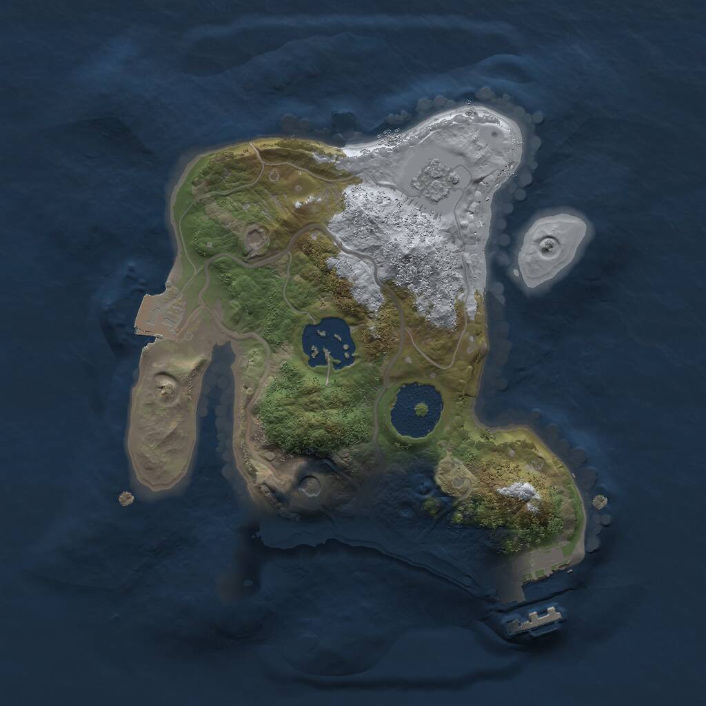 Rust Map: Procedural Map, Size: 2000, Seed: 247791827, 5 Monuments