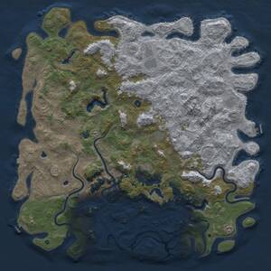 Thumbnail Rust Map: Procedural Map, Size: 6000, Seed: 12160, 17 Monuments