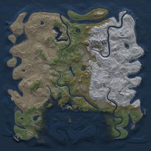 Thumbnail Rust Map: Procedural Map, Size: 5000, Seed: 2130450557, 17 Monuments